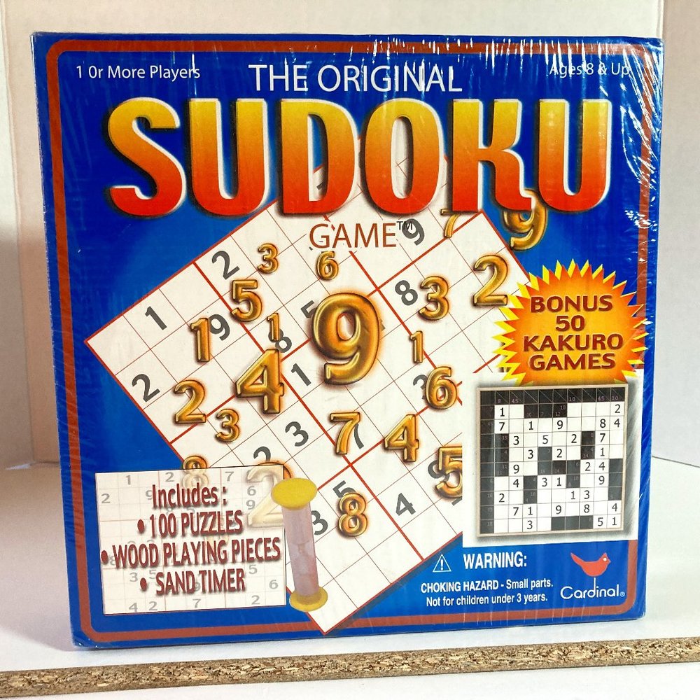 NWT Sudoku game sealed 3 levels wooden pieces 100 puzzles PLUS 50 Kakuro games